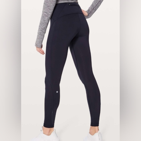 Lululemon Fast as Fleece Tight 28” Size 8 Midnight Navy Legging Active Run Lined - Picture 1 of 16
